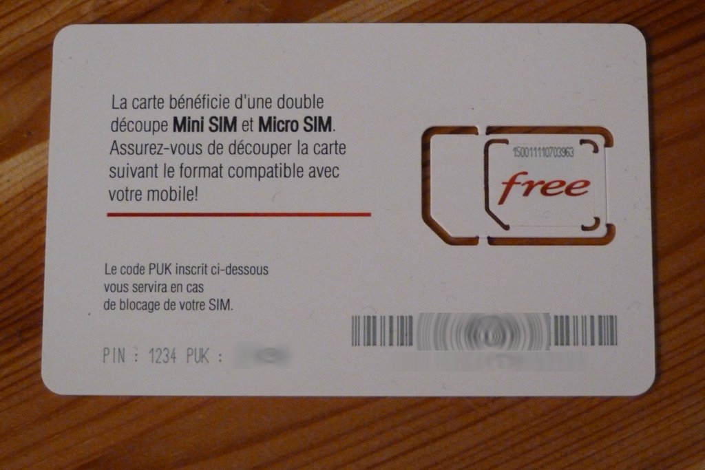 Free Mobile Carte SIM Re ue